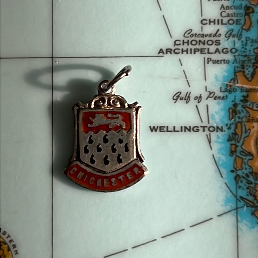 2/$30 Vintage Antique Sterling Silver Charm Chichester Shield